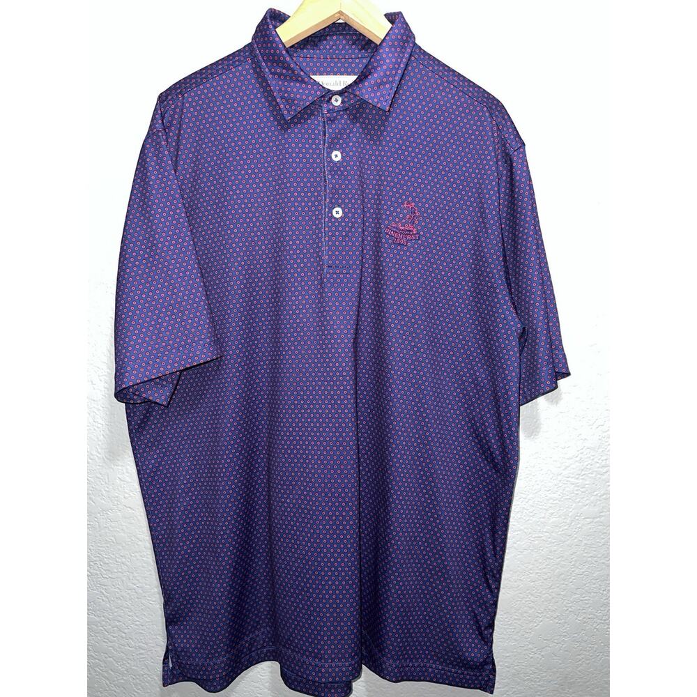Pinehurst Logo 1895 AOP Geo Golf Polo Shirt Men’s L Performance Donald Ross